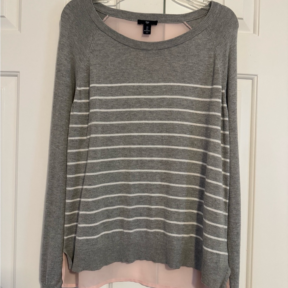 Gap Striped Sweater with Pink Sheer Back